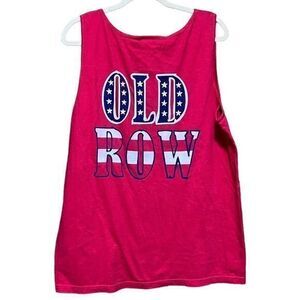 Comfort Colors Men’s Old Row Tank Top Sleeveless Chest Pocket Pullover Red Large